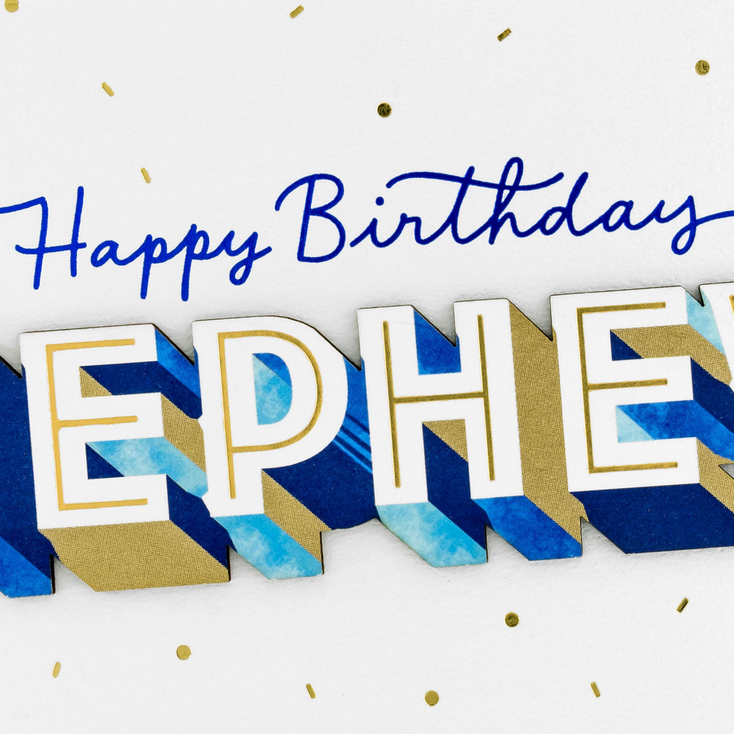 Art Deco Lettering Birthday Card for Nephew Card Front Detail image number 4