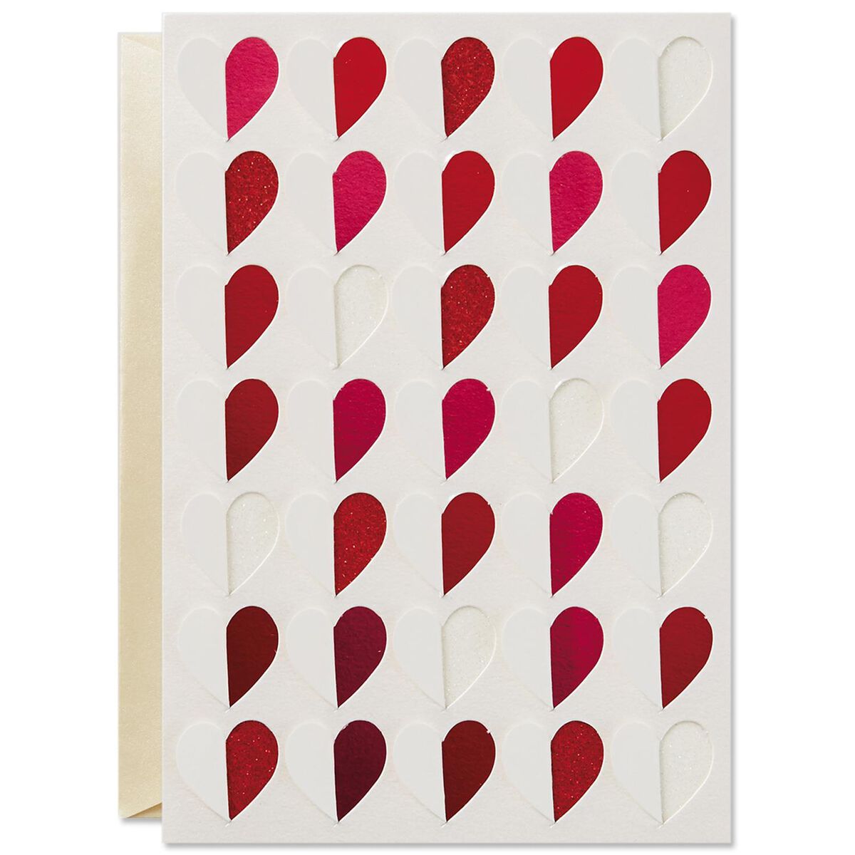 Folded Foil Hearts Valentine's Day Card for Anyone Greeting Cards