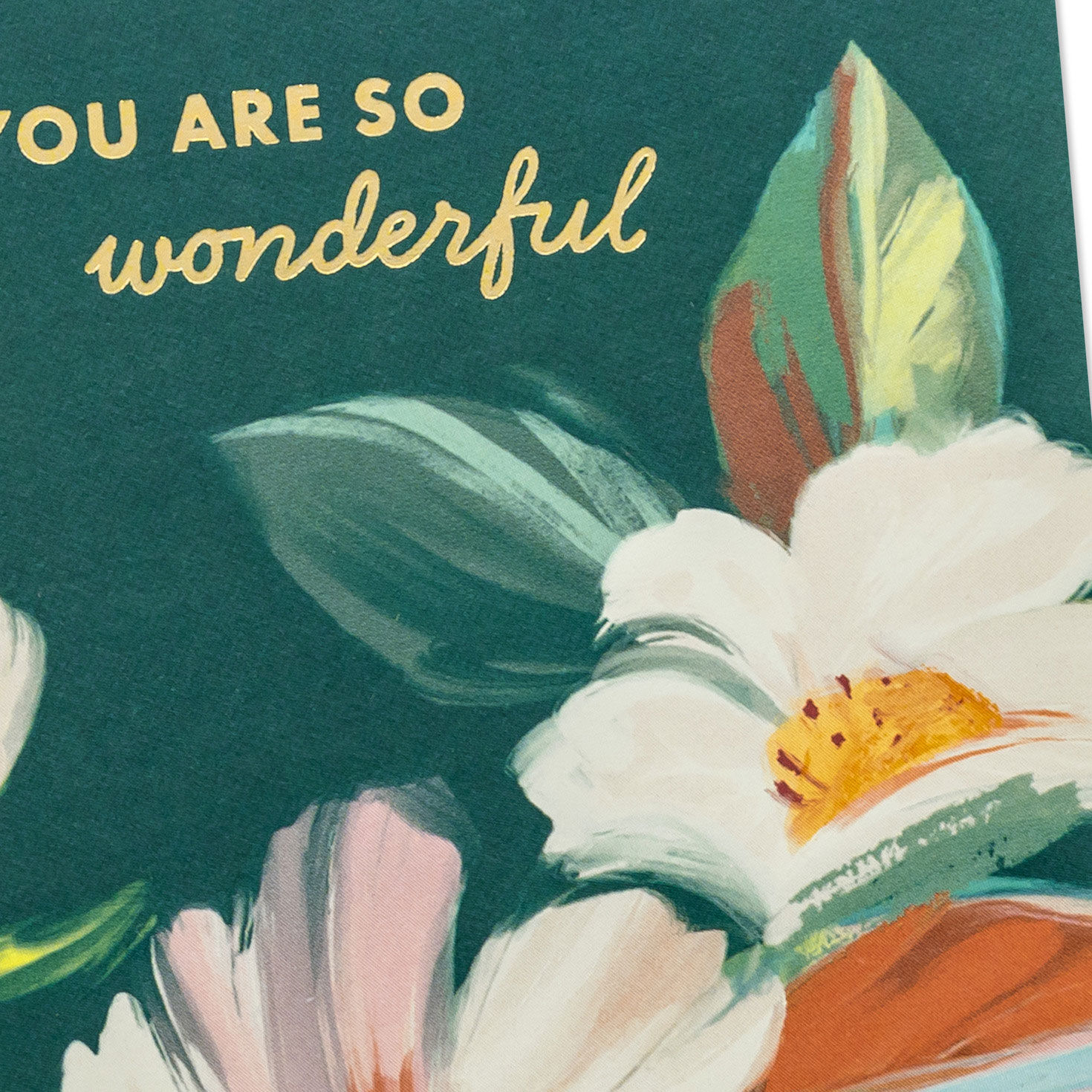 Painted Flowers on Teal Blank Note Cards Pack Cover Detail image number 4