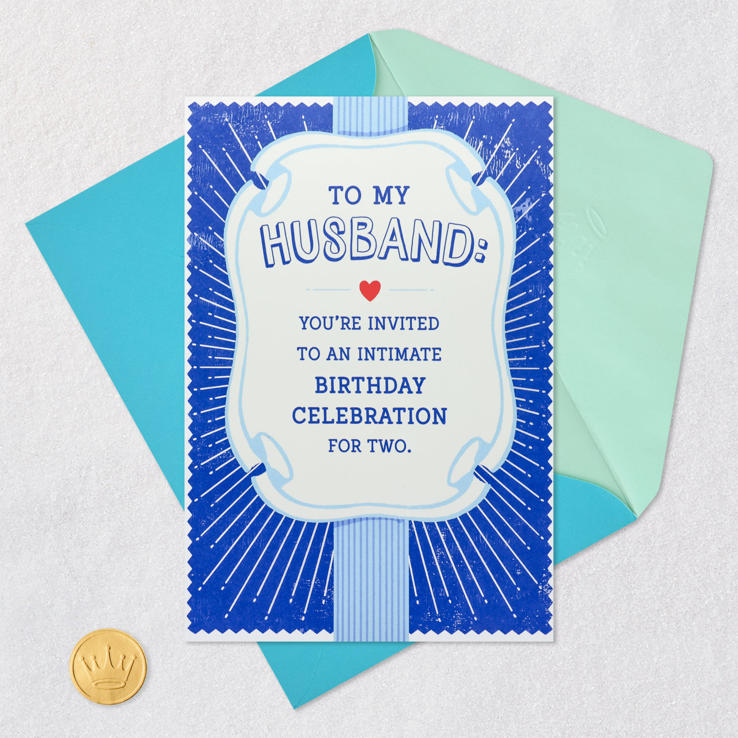 Clothes Flying Off Funny Birthday Card for Husband Card Front with Envelope and Gold Seal image number 5