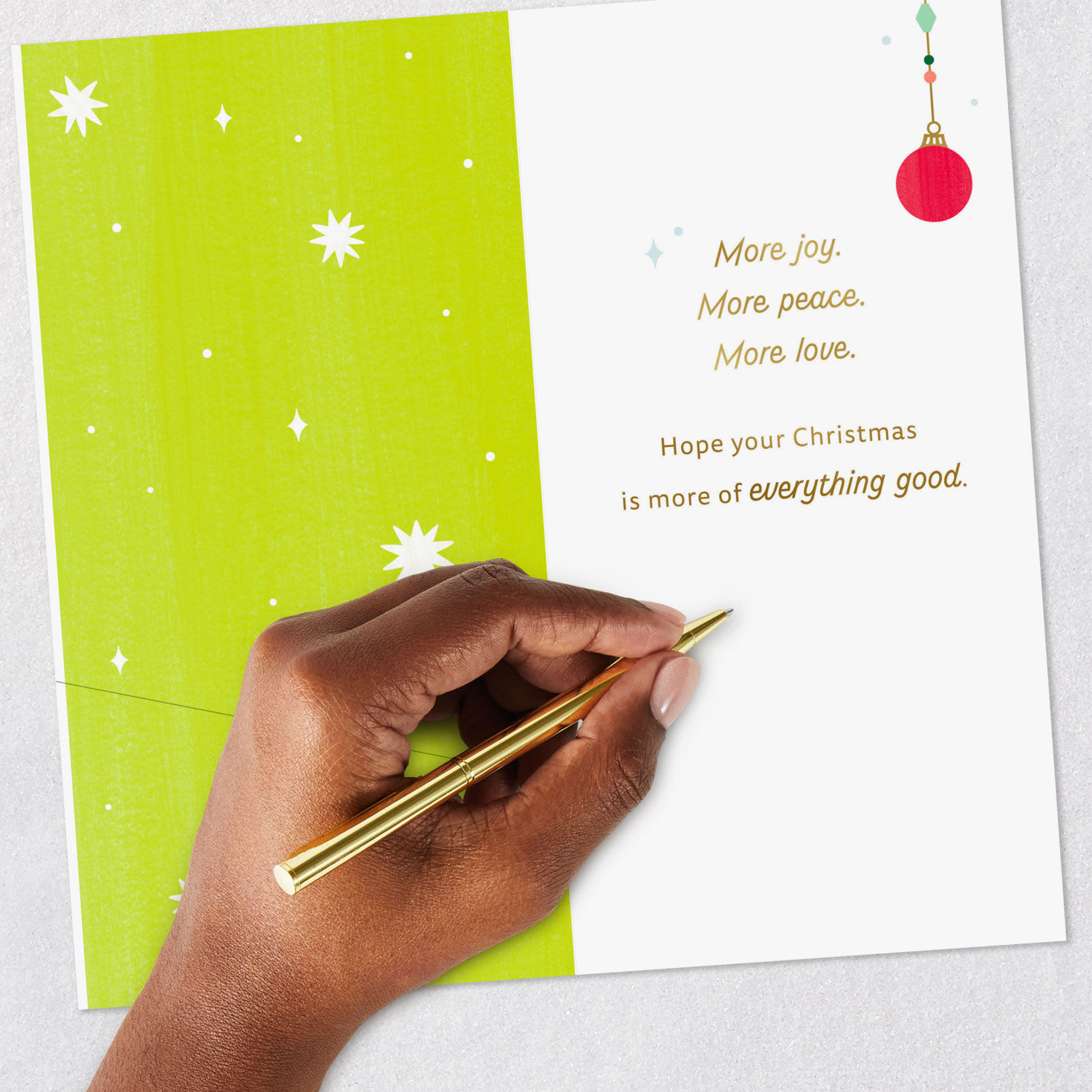 Peace and Joy Ornaments Money Holder Christmas Card Signing card image number 7