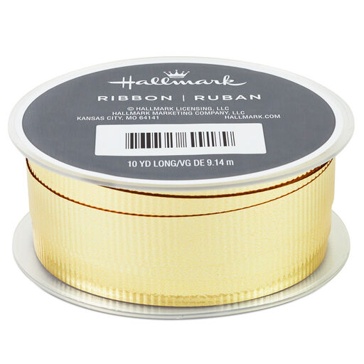 Gold 0.5" Crimped Ribbon, 30', 