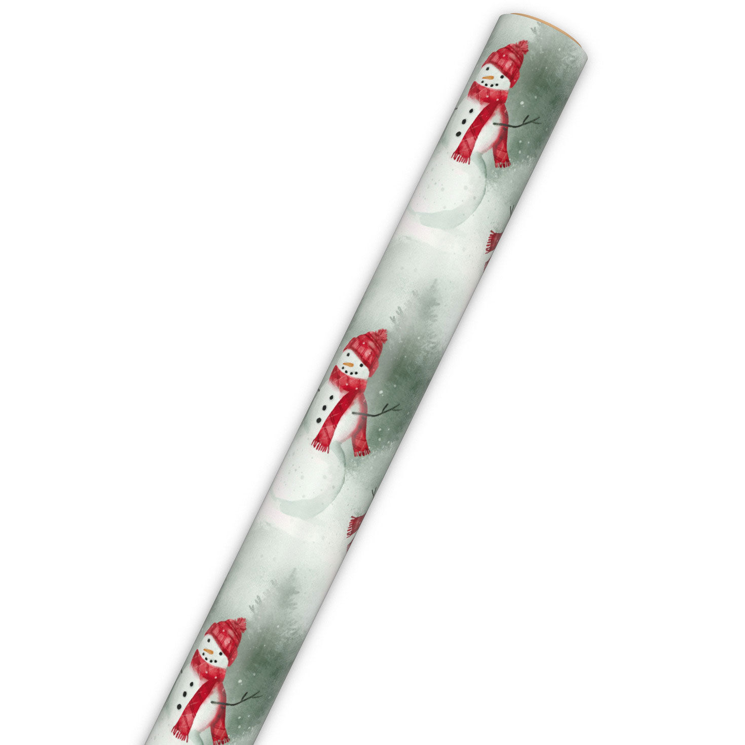 Snowman in Red Plaid Holiday Wrapping Paper  image number 6
