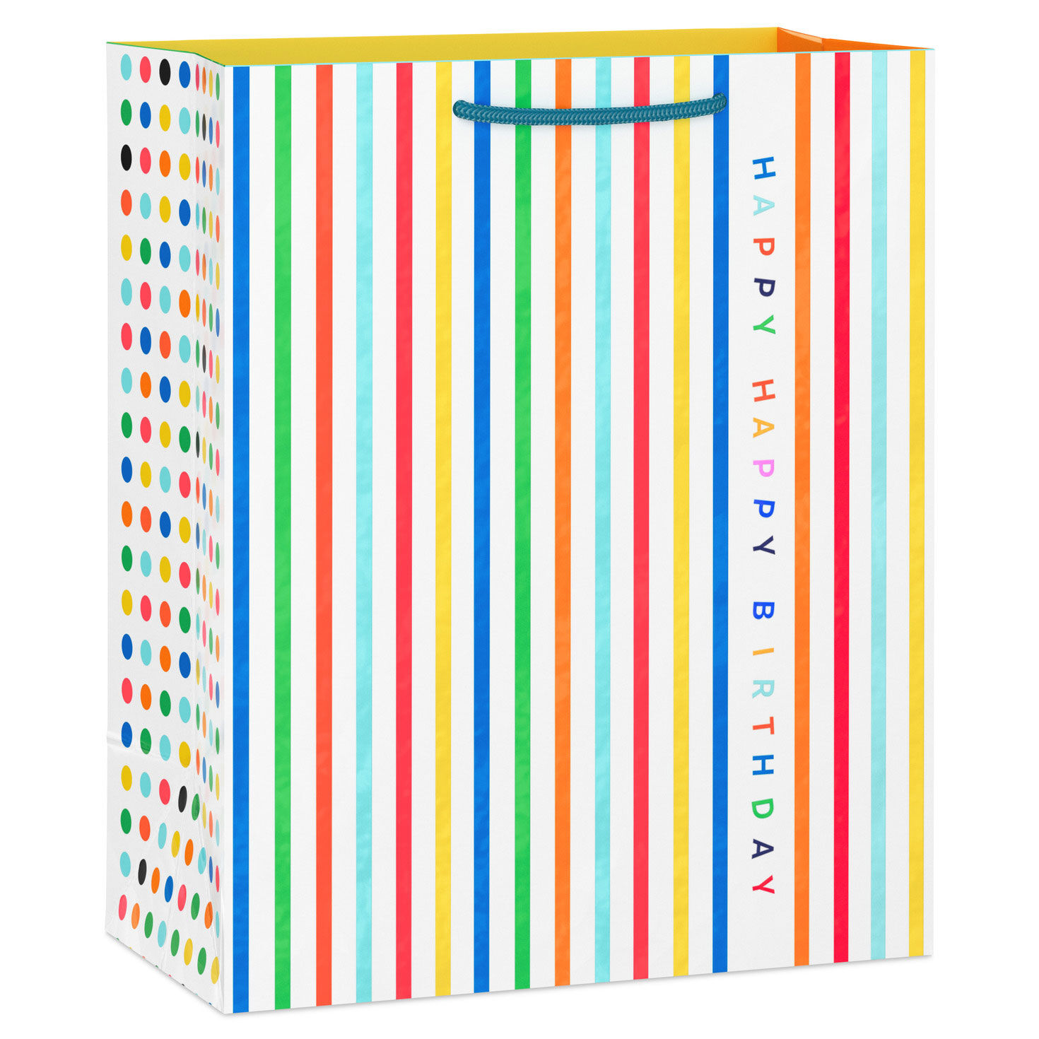 9.6" Happy Happy Stripes Medium Birthday Gift Bag