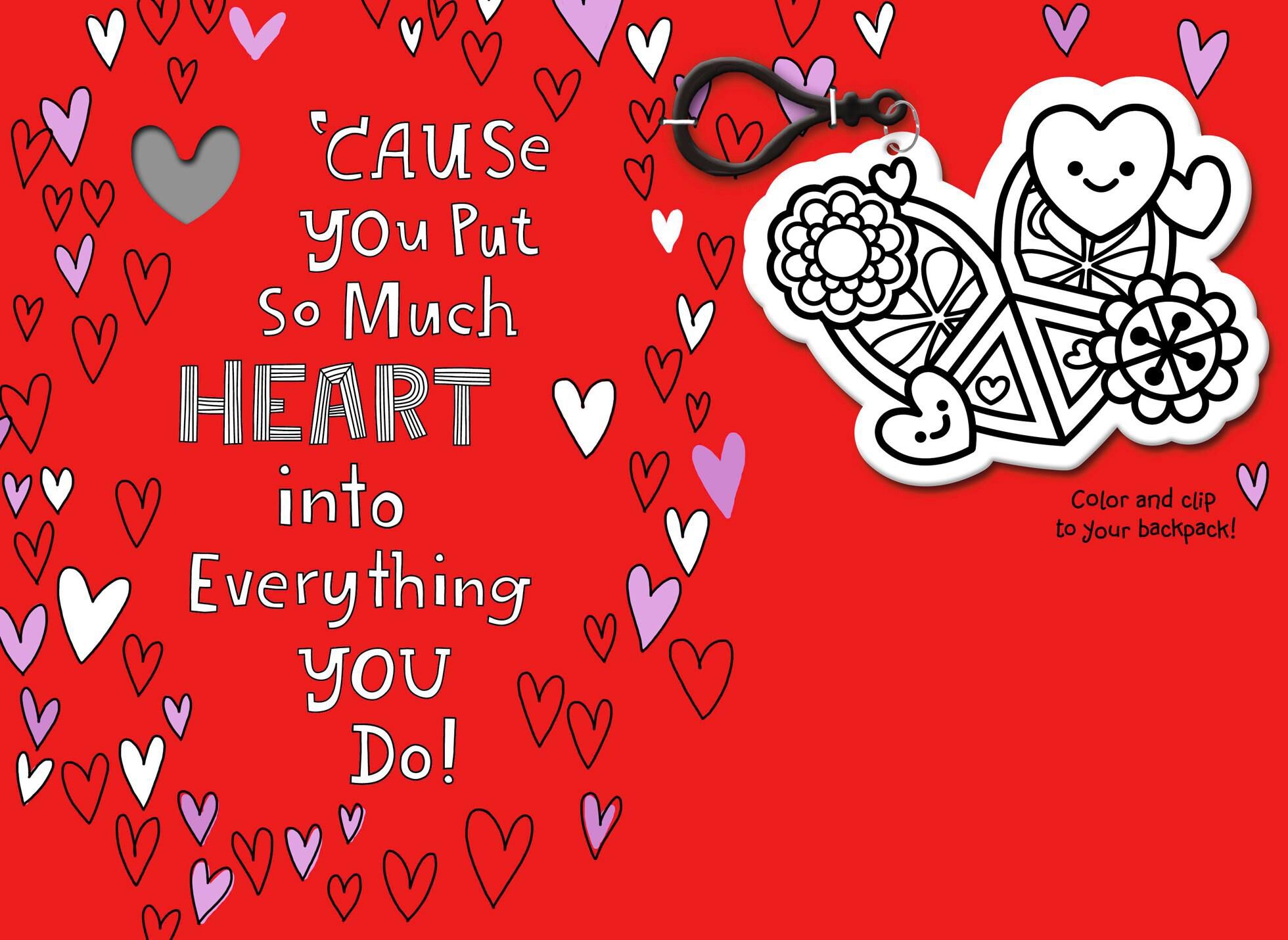 Backpack Clip Valentine's Day Card for Child
