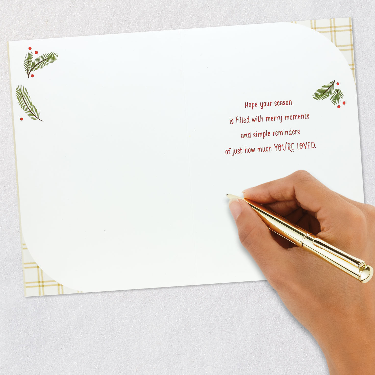 Holiday Wreath Christmas Card for Goddaughter Signing card image number 6