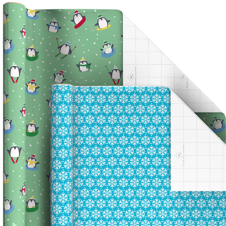 Penguins, Doodles and Dots Christmas Wrapping Paper  image number 6