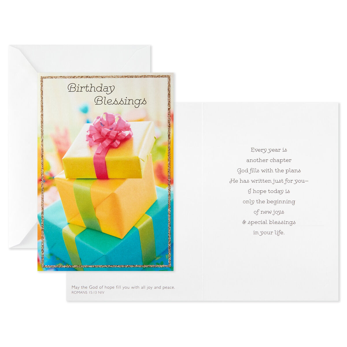 Colorful Assorted Religious Birthday Cards, Box of 12 Boxed Cards