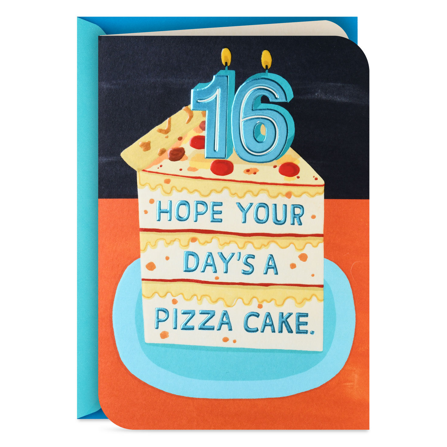 A Pizza Cake 16th Birthday Card