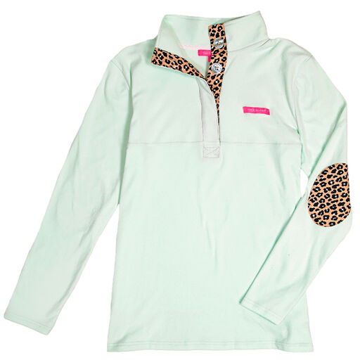 Simply Southern Mint/Leopard Print Pullover, 