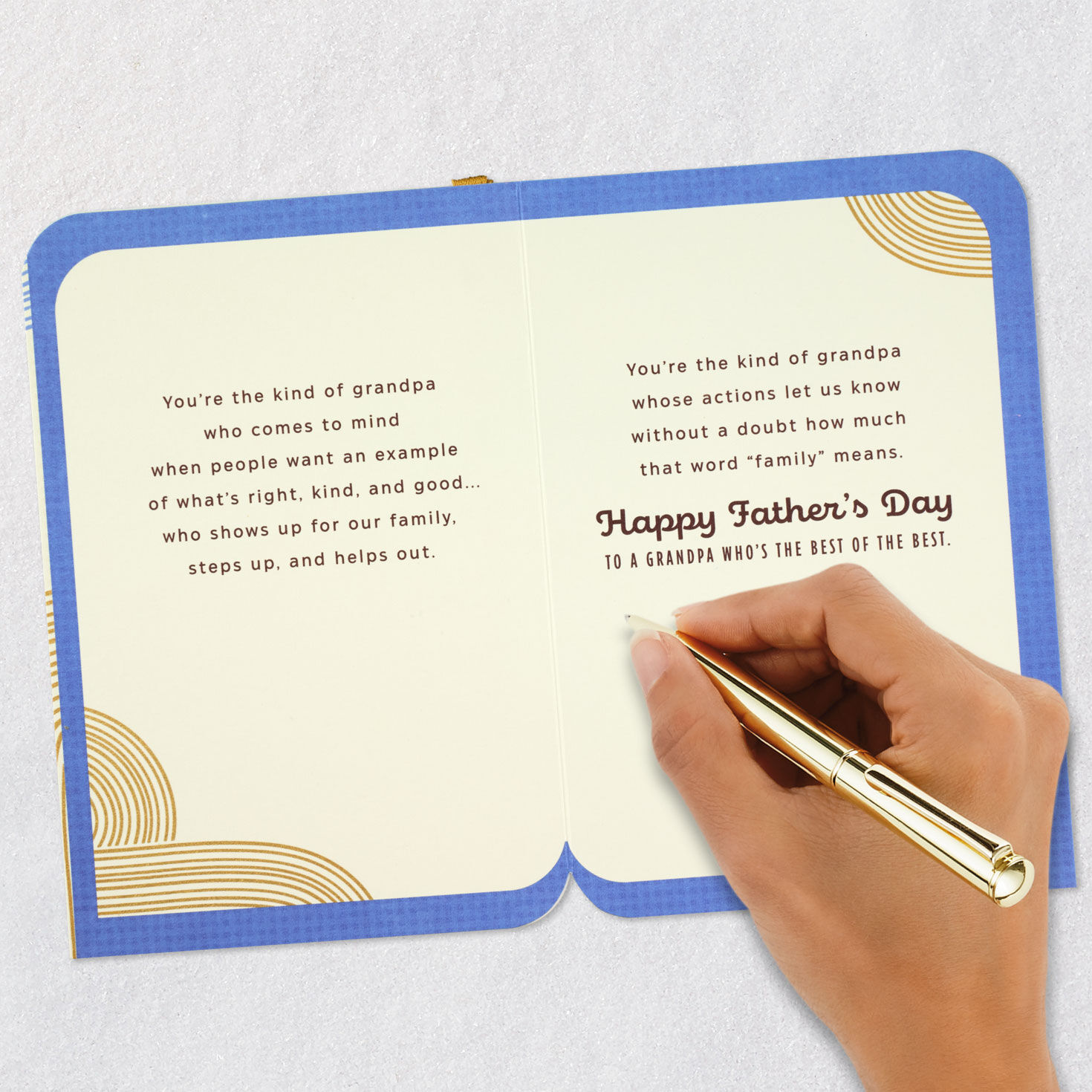 Concentric Arches Father's Day Card for Grandpa Card Back with Envelope image number 7