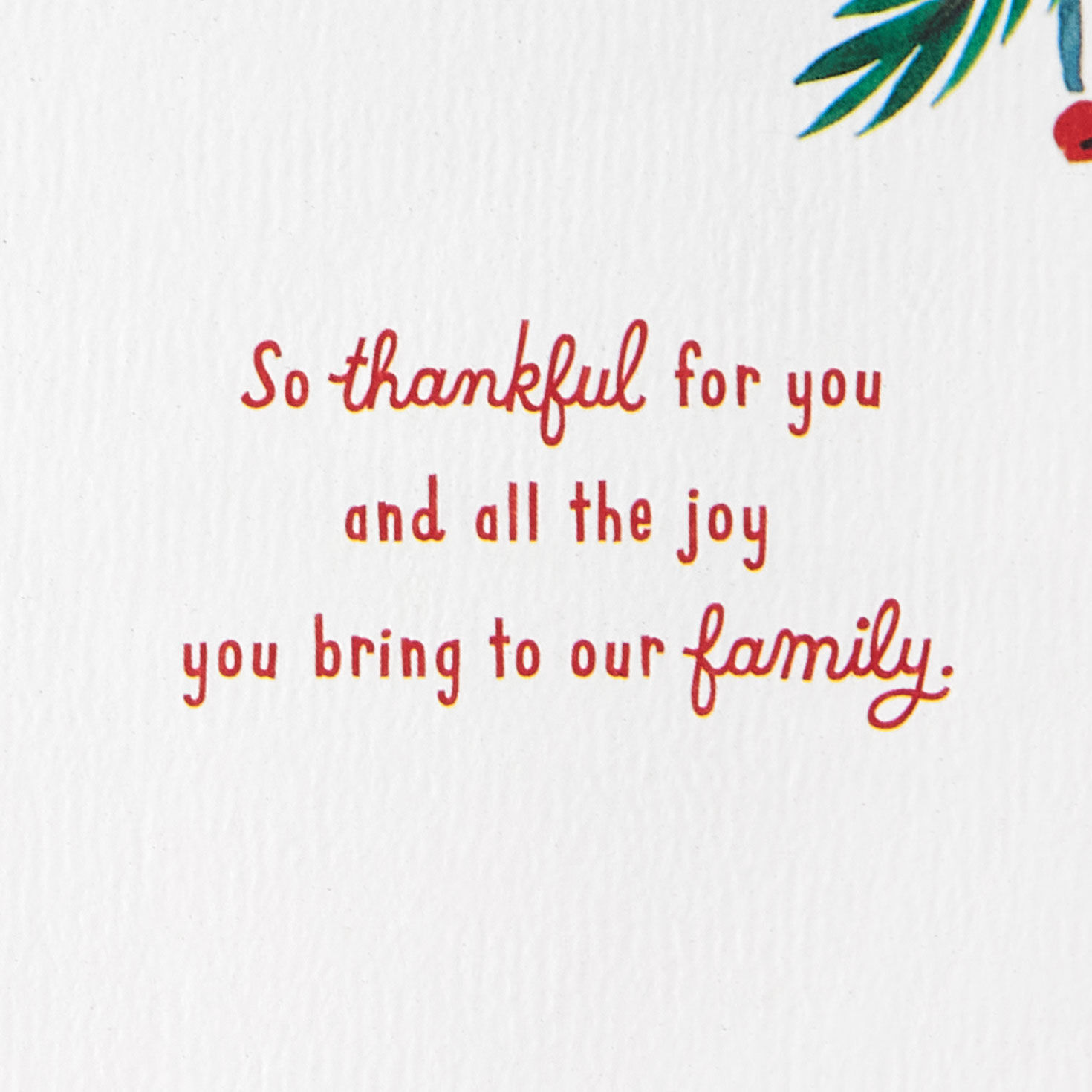 Holiday Greenery Son and Daughter-in-Law Christmas Card sentiment image number 3