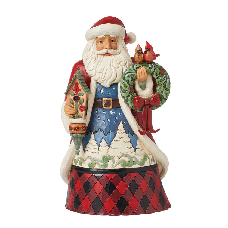 Jim Shore Highland Glen Santa With Birds Figurine, 10.8"