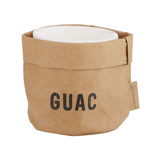Guac Ceramic Dish and Washable Paper Holder, 