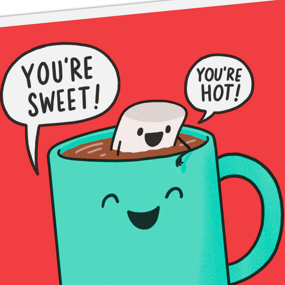 Hot Cocoa and Marshmallow Romantic Funny Christmas Card, , large image number 4