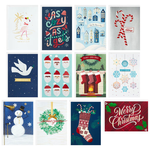 Holiday Glam Christmas Cards Assortment, Set of 12, 
