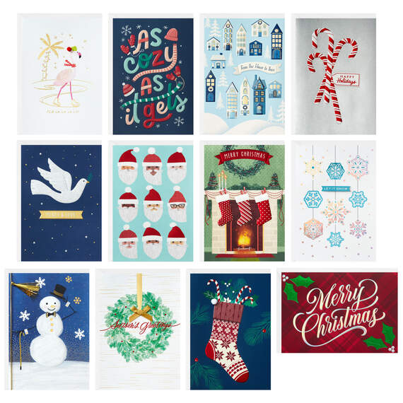Holiday Glam Christmas Cards Assortment, Set of 12