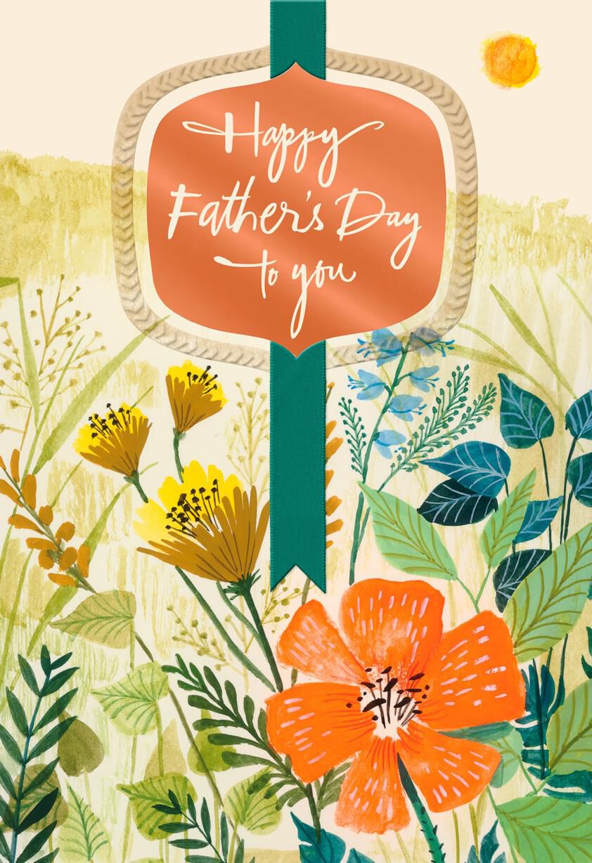 Sun and Wildflowers Religious Father's Day Card