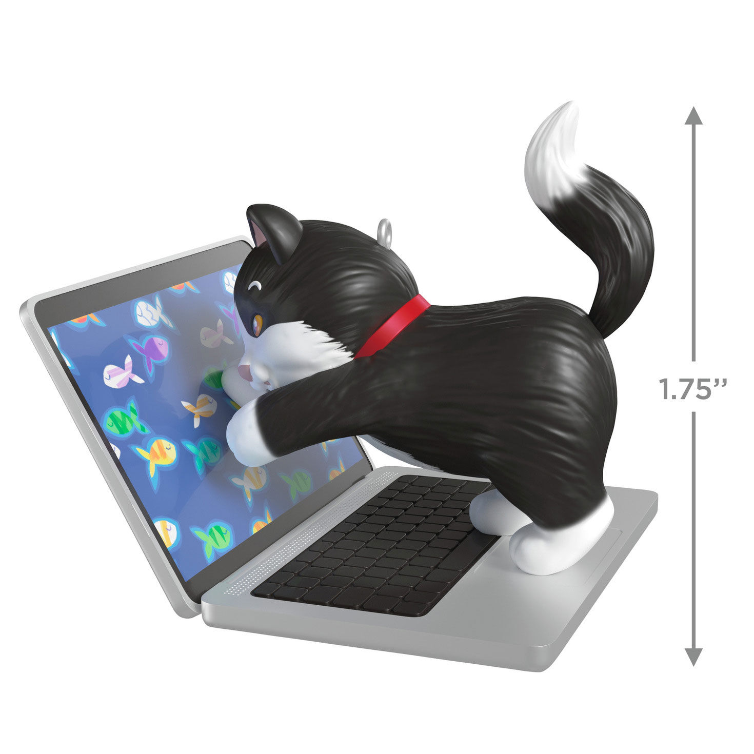 Kitten on Laptop Keepsake Ornament measurement image number 3