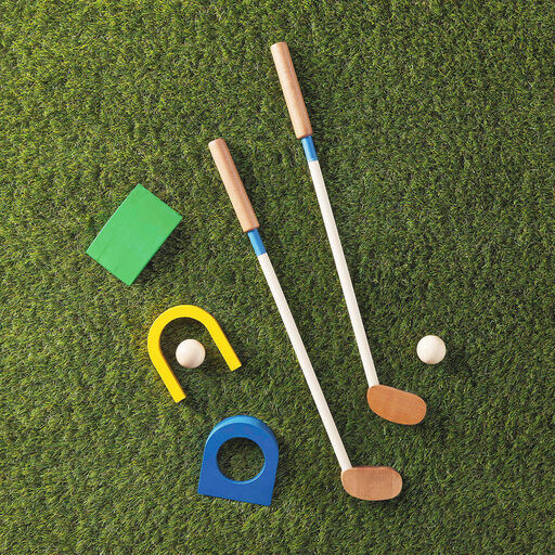 Mud Pie Golf Wood Toy Set, 7 Pieces, 