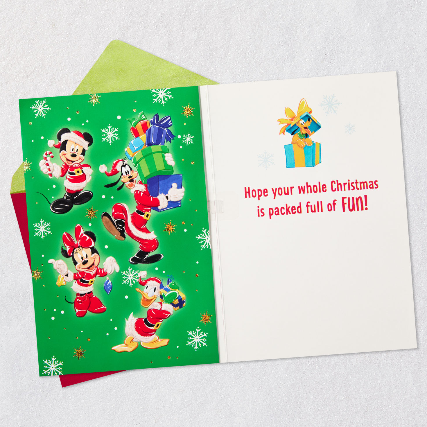 Disney Mickey Mouse and Friends Musical Christmas Card Open card with envelope image number 3