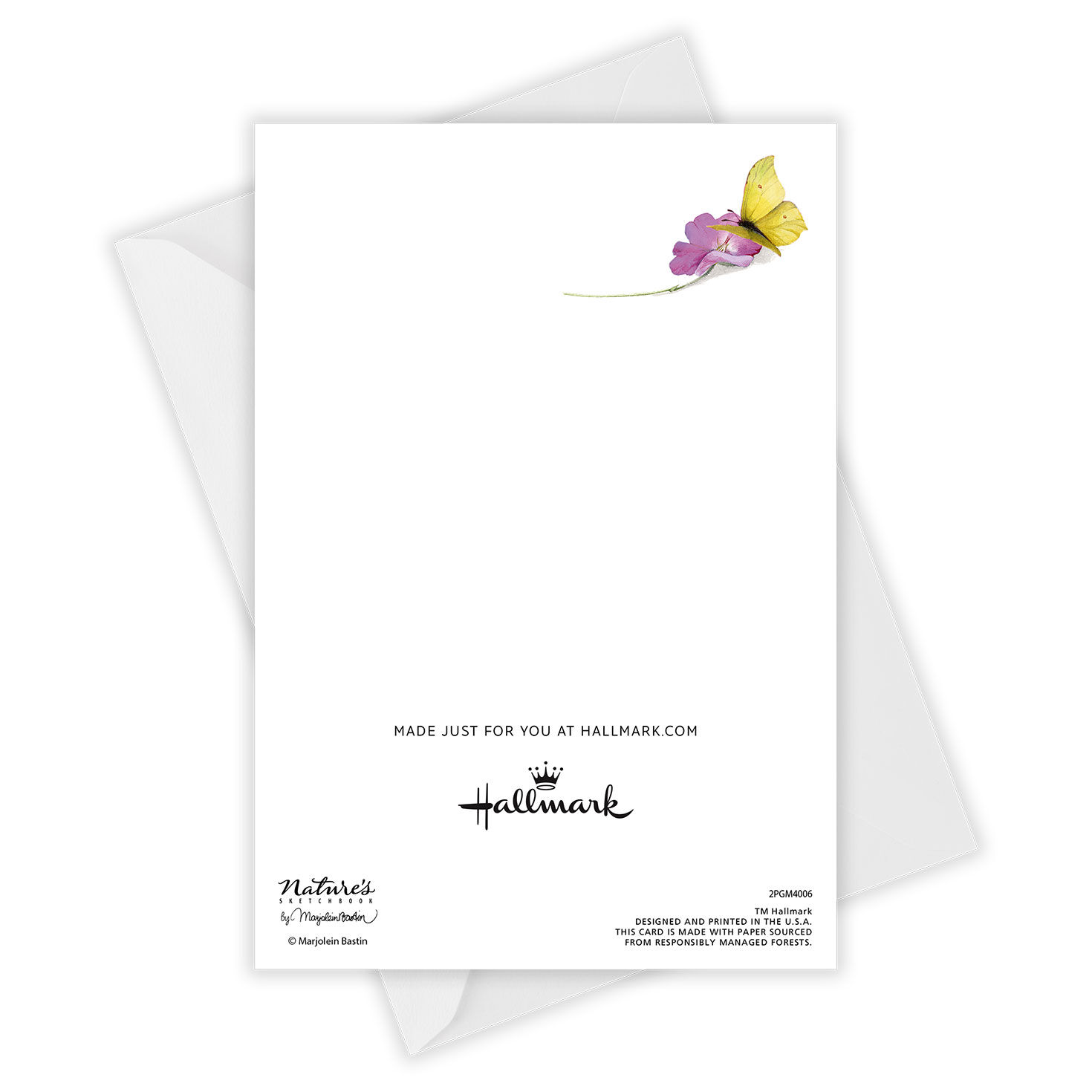 Colorful Flowers in Blue Pot Personalized Card Open Card with Envelope indicating personalization image number 4