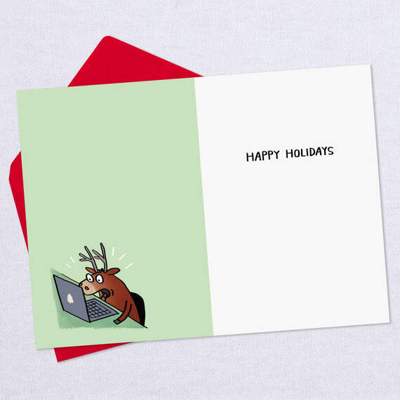 Hacker the Reindeer Naughty List Funny Christmas Card, , large image number 3
