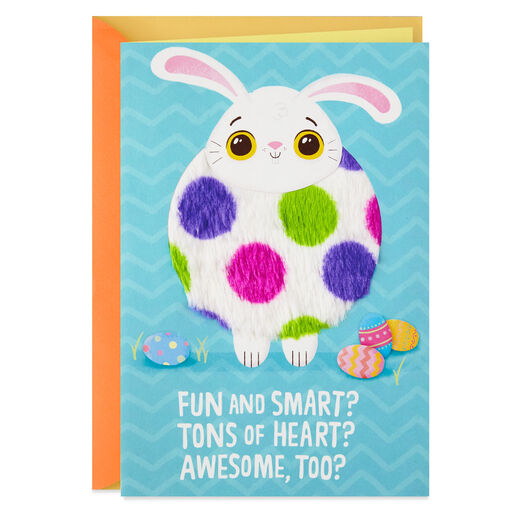 Cute Fuzzy Bunny Easter Card, 