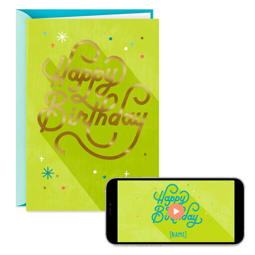 Happy Birthday Script Video Greeting Birthday Card, 