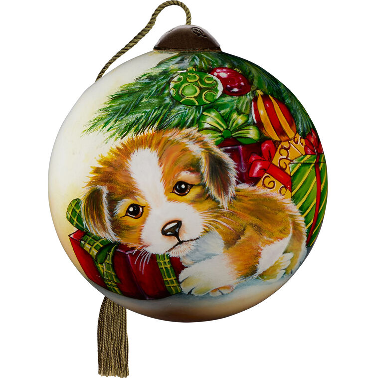 Ne'Qwa Art Santa Loves Me Glass Christmas Tree Ornament, 2.7"