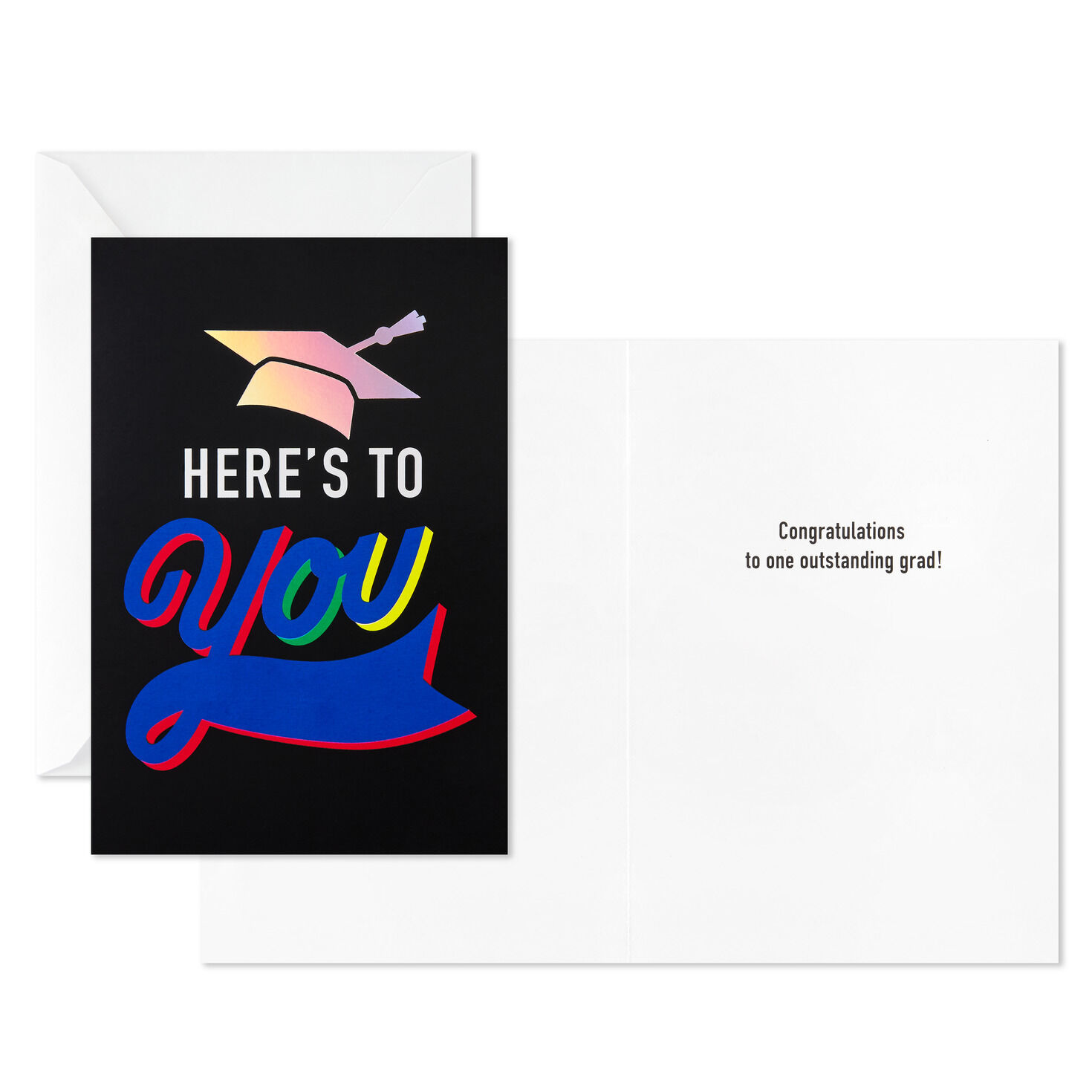Assorted Bold and Iridescent Graduation Cards Bulk Pack Card Front with Sentiment image number 4