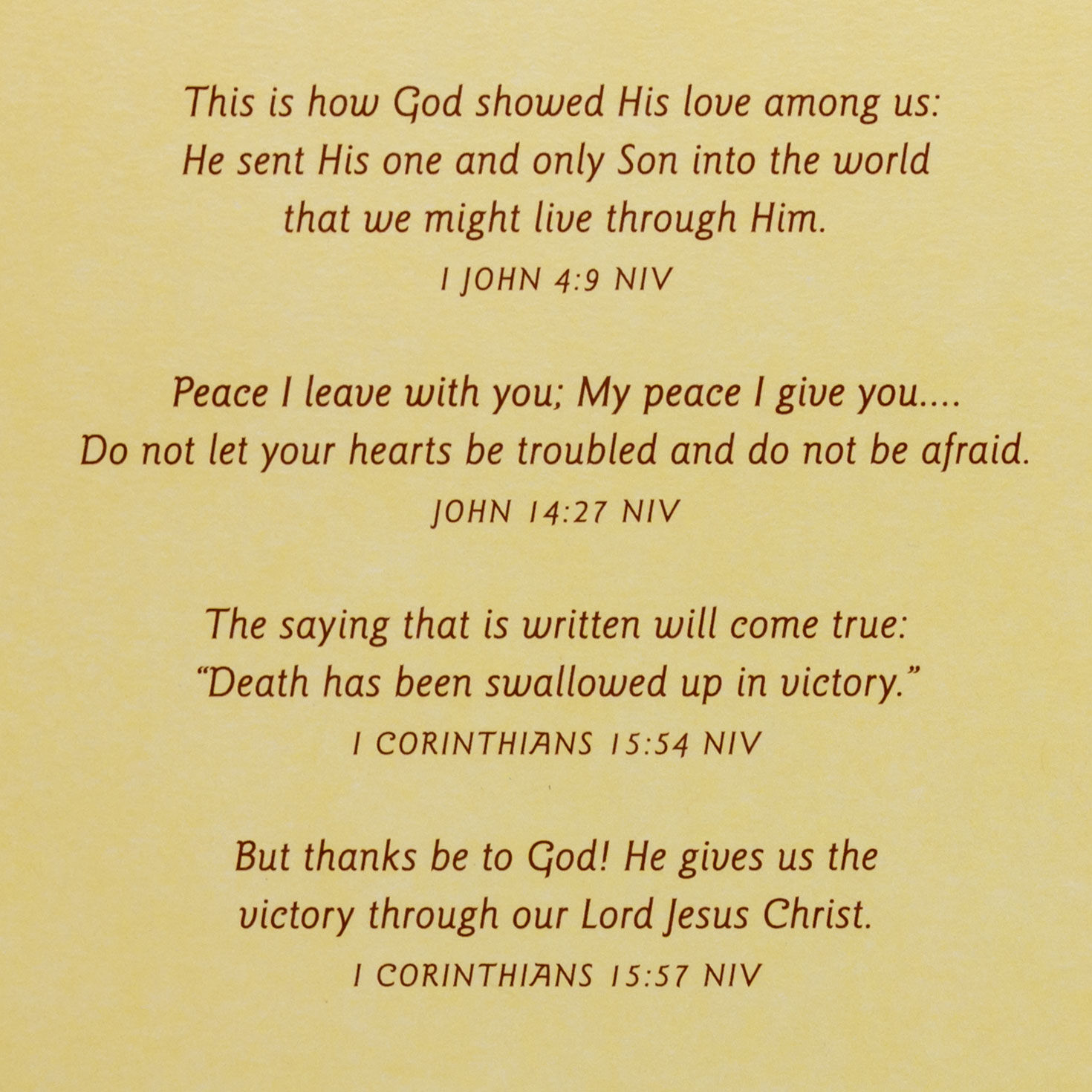 Laser-Cut White Flowers Christian Sympathy Card scripture image number 2