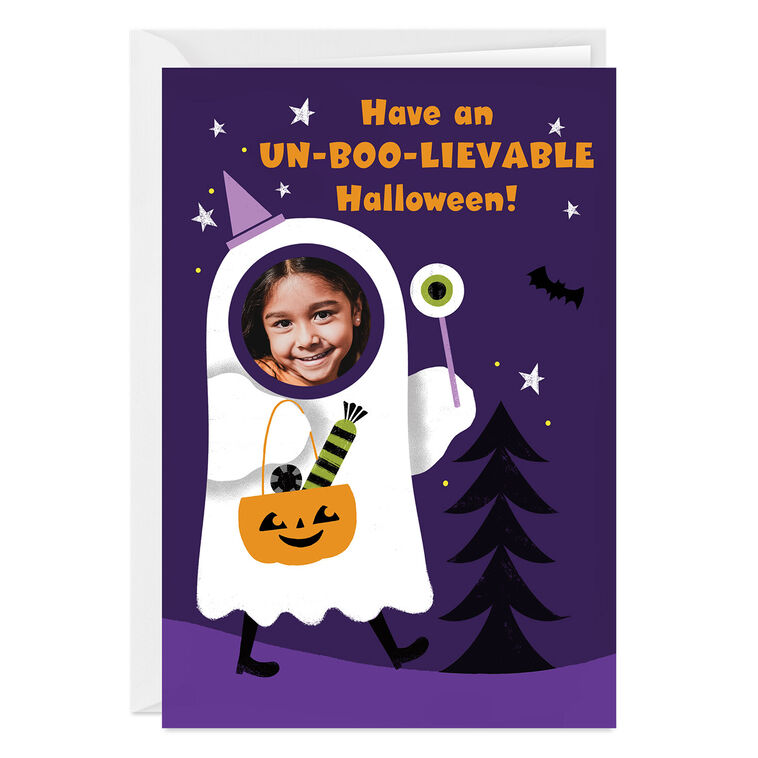 Fun Ghost Photo Hole Custom Halloween Card