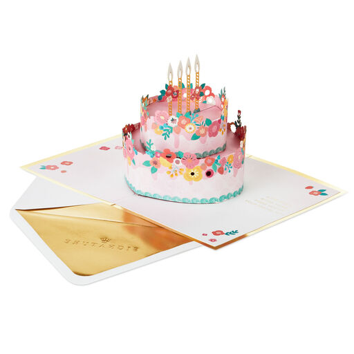 Every Good Thing Floral Cake 3D Pop-Up Birthday Card, 