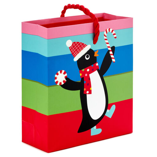 4.6" Penguin and Peppermints Gift Card Holder Mini Bag, Penguin