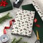 Cardinals/Green Check Reversible Holiday Gift Wrap Wrapped pkg image number 3