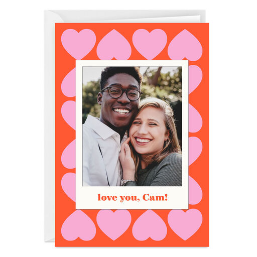 Personalized Multiple Hearts Love Photo Card, 