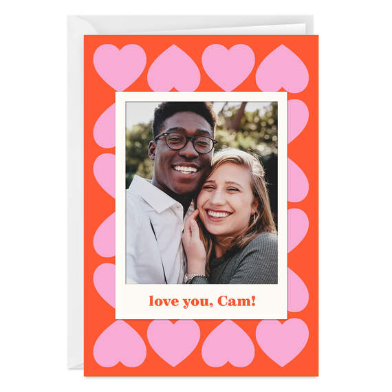Personalized Multiple Hearts Love Photo Card, , large image number 1