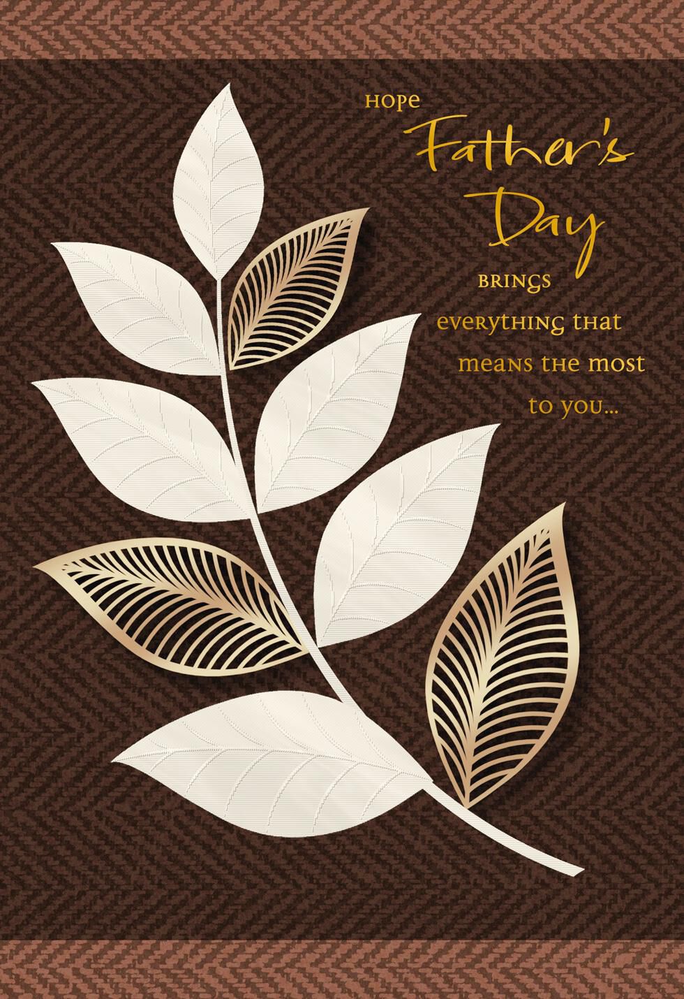 Gold Leaves Father's Day Card