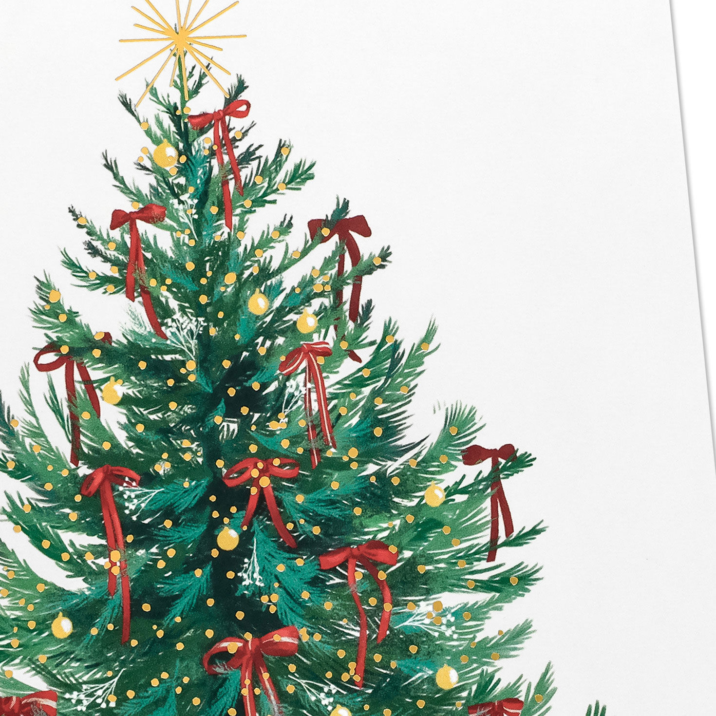 Decorated Green Tree Boxed Christmas Cards Cover Detail image number 5