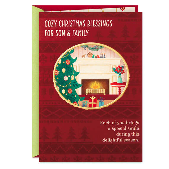 Cozy Blessings Religious Christmas Card for Son and Family, , large image number 1