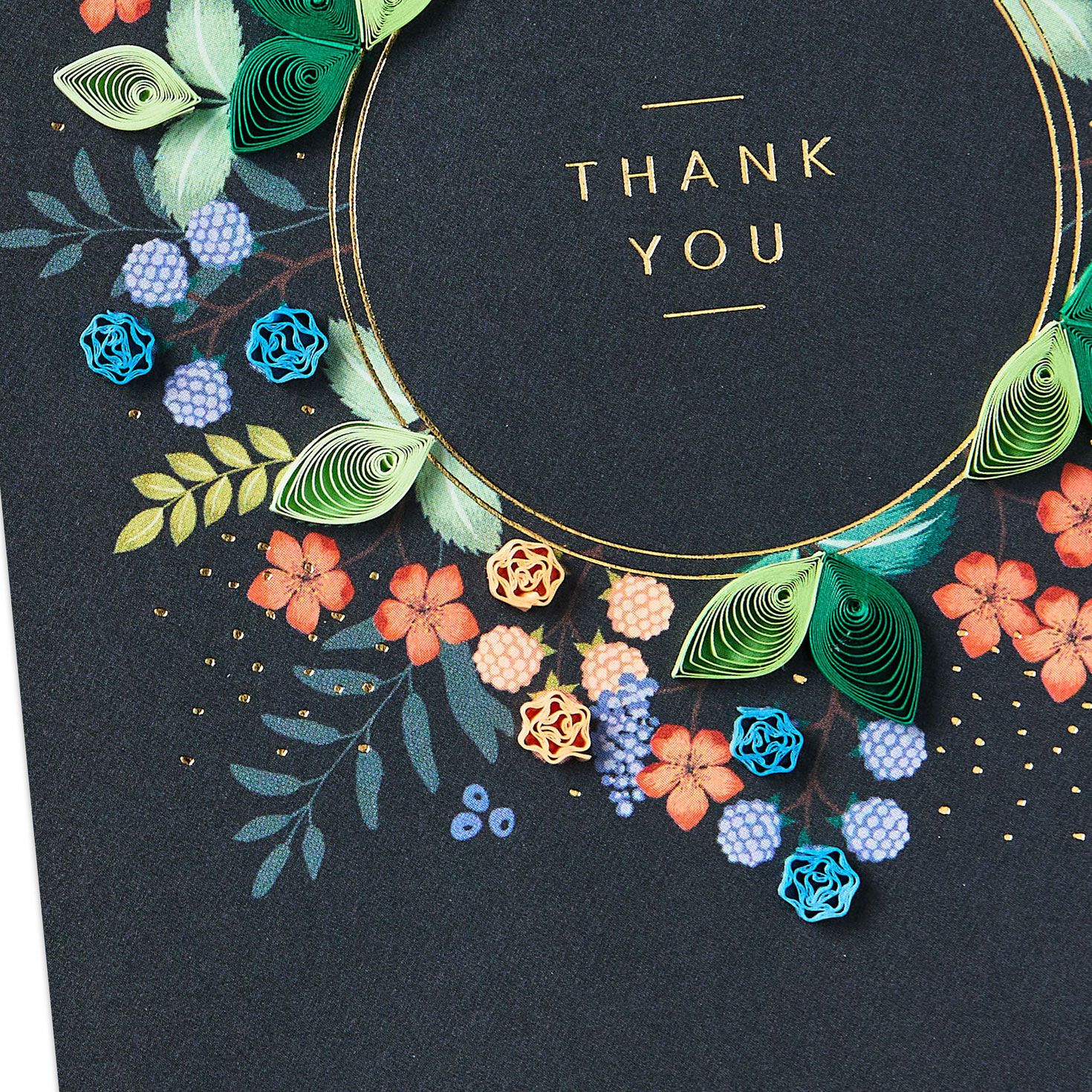 Floral Wreath Quilled Paper Handmade Thank You Card - Greeting Cards ...
