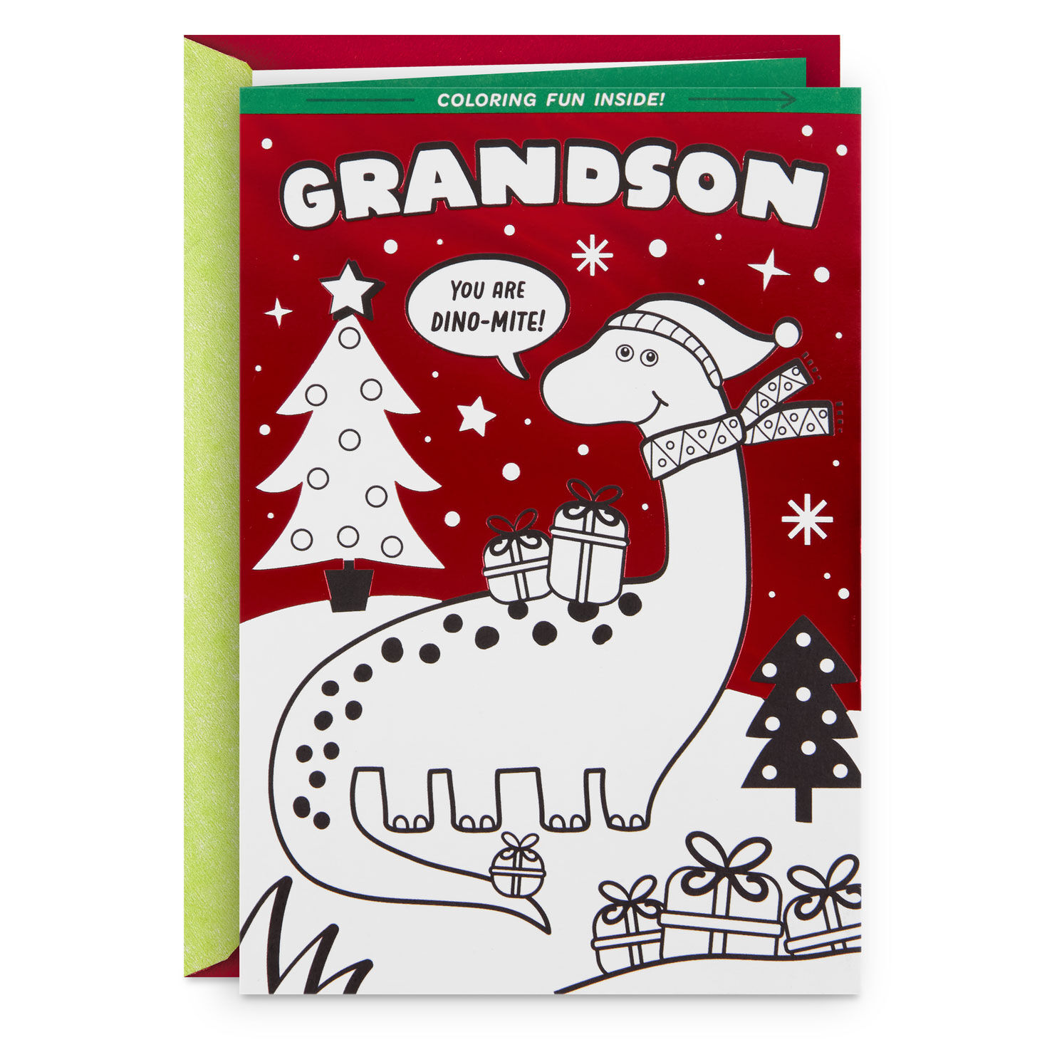 Crayola® You're Dino-Mite Christmas Card for Grandson With Coloring Activity
