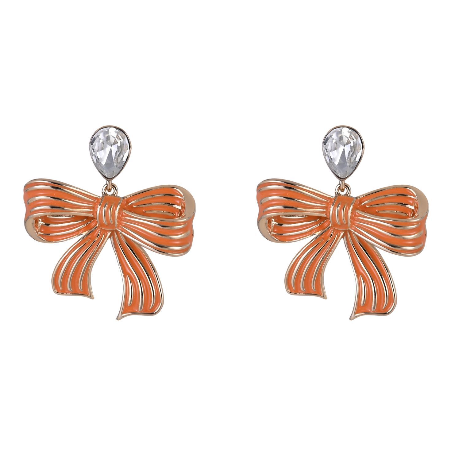 Orange Bow Earrings front image number 3
