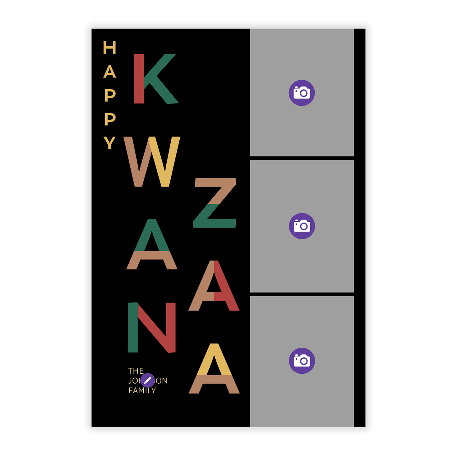 Festive Lettering Flat Kwanzaa Photo Card, , large image number 5