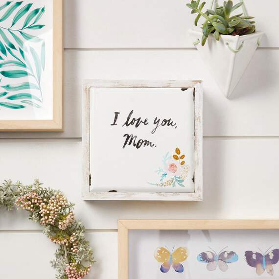 I Love You Mom Rustic Quote Sign, 6x6, , large image number 2