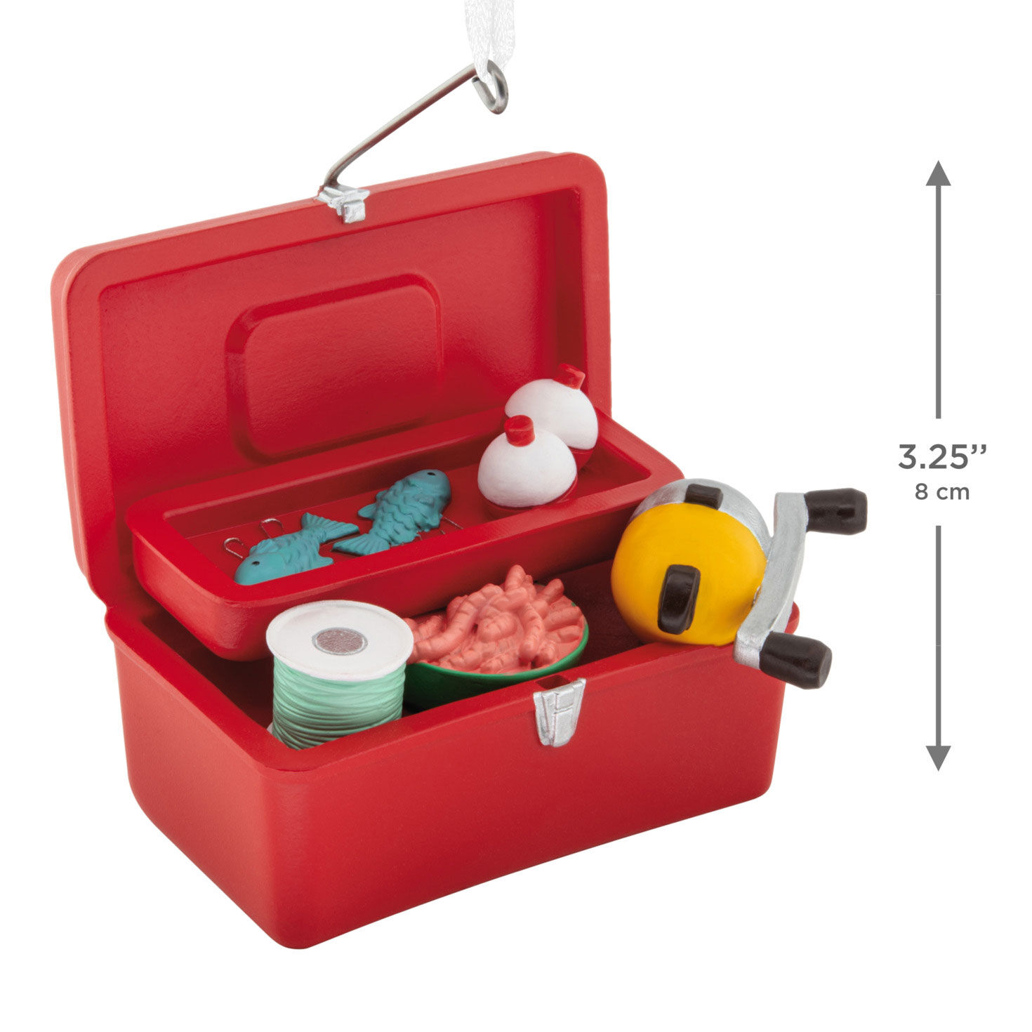 Fishing Tackle Box Christmas Ornament measurement image number 3