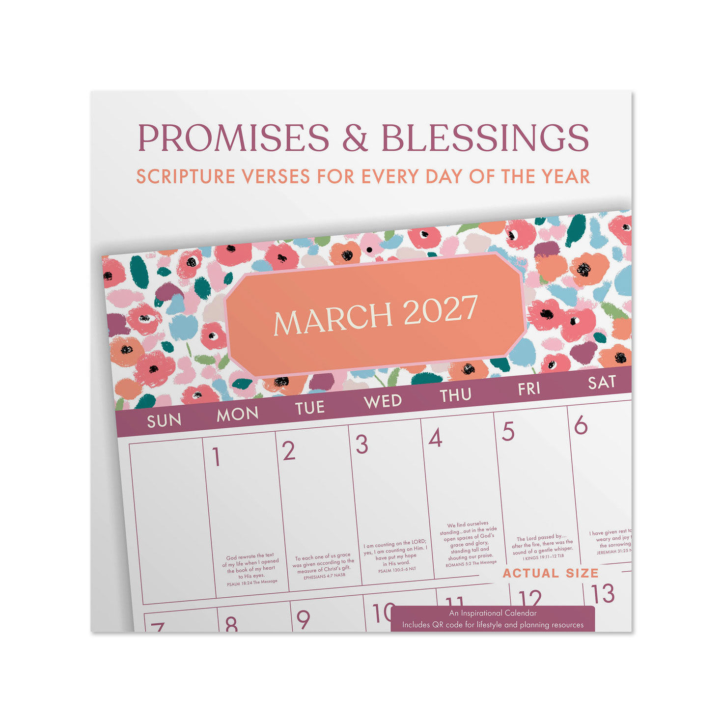 Daily Promises and Blessings 2027 Inspirational 12-Month Wall Calendar, 12x12