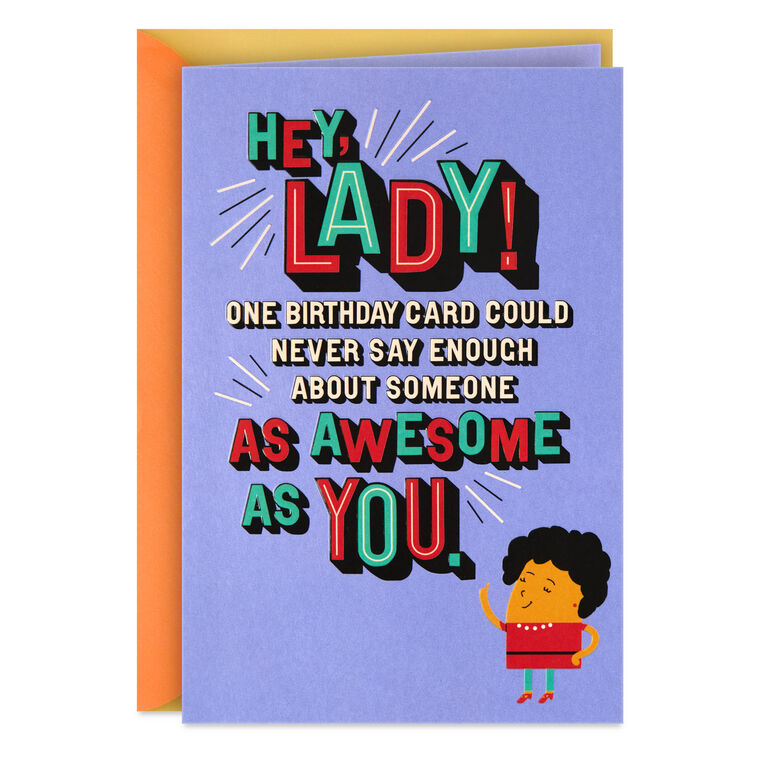 Cartoon Lady Birthday Card With Mini-Cards for Her Card Front image number 1