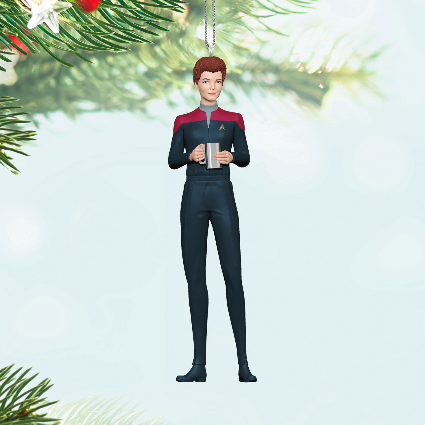 Star Trek Janeway Hologram Keepsake Ornament Hanging on tree image number 2